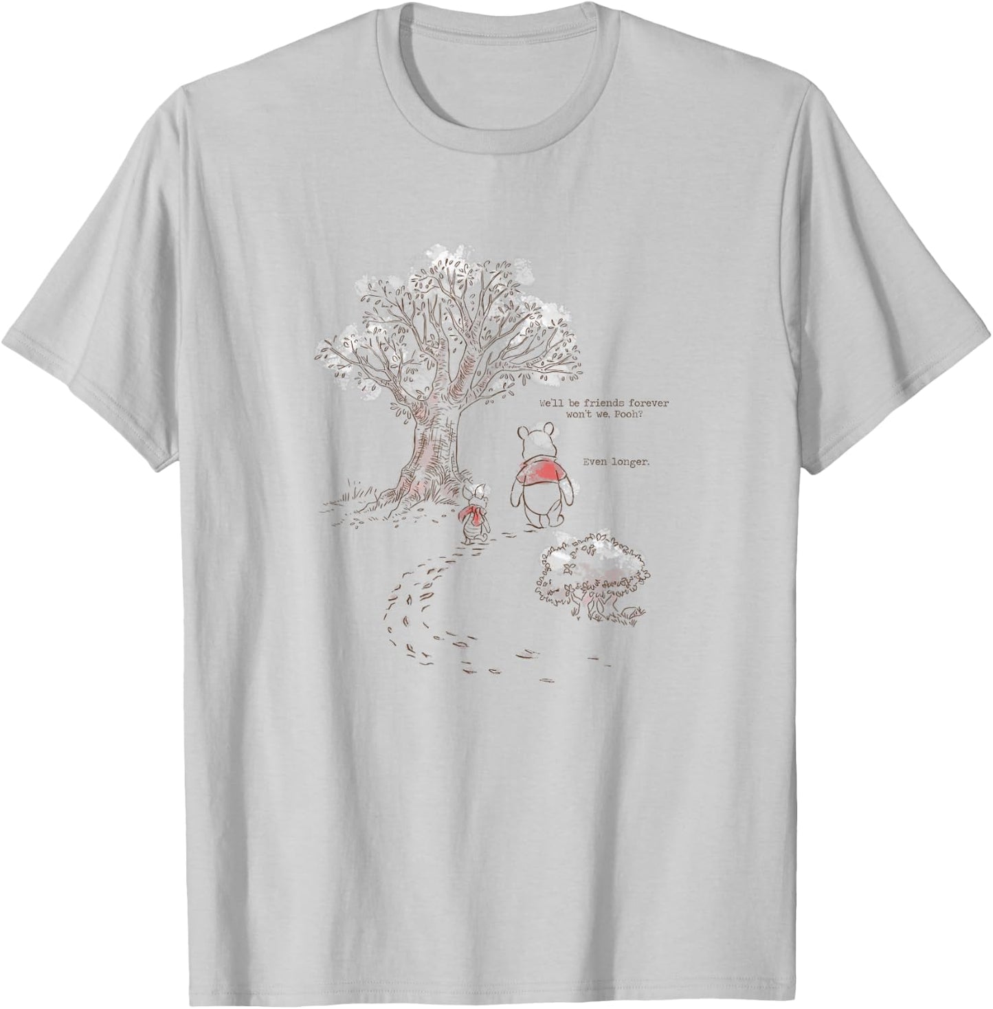 Disney Winnie The Pooh & Piglet Always Friends Forever , White T-Shirt - T-Shirt | Ash