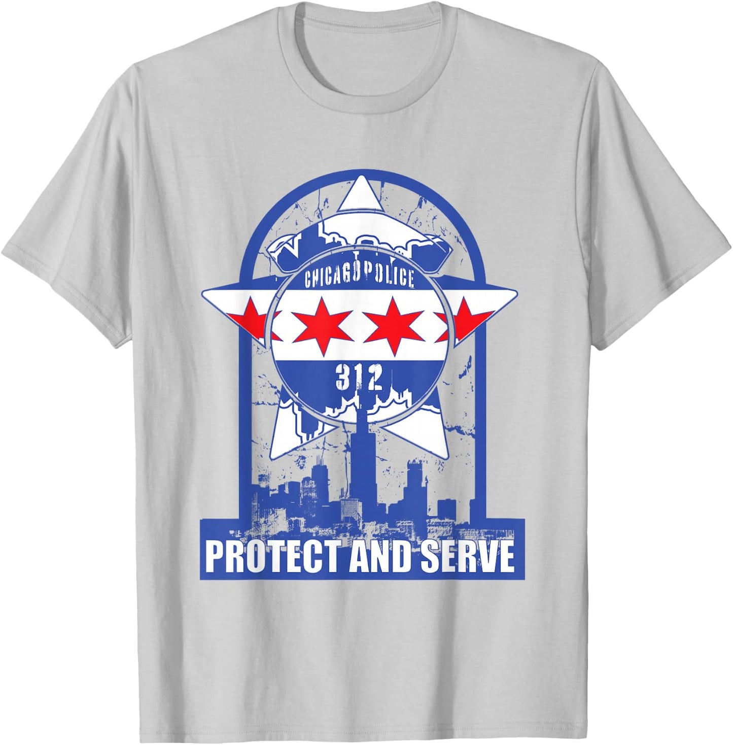 City of Chicago Police To Protect and Serve Chicago PD T-Shirt - T-Shirt | Ash