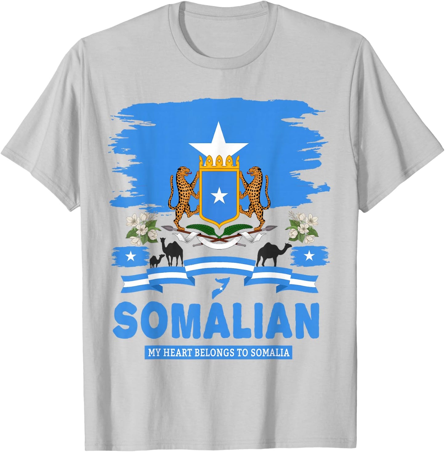 Somalian Flag Heritage Outfit Idea Somalia flag T-Shirt - T-Shirt | Ash