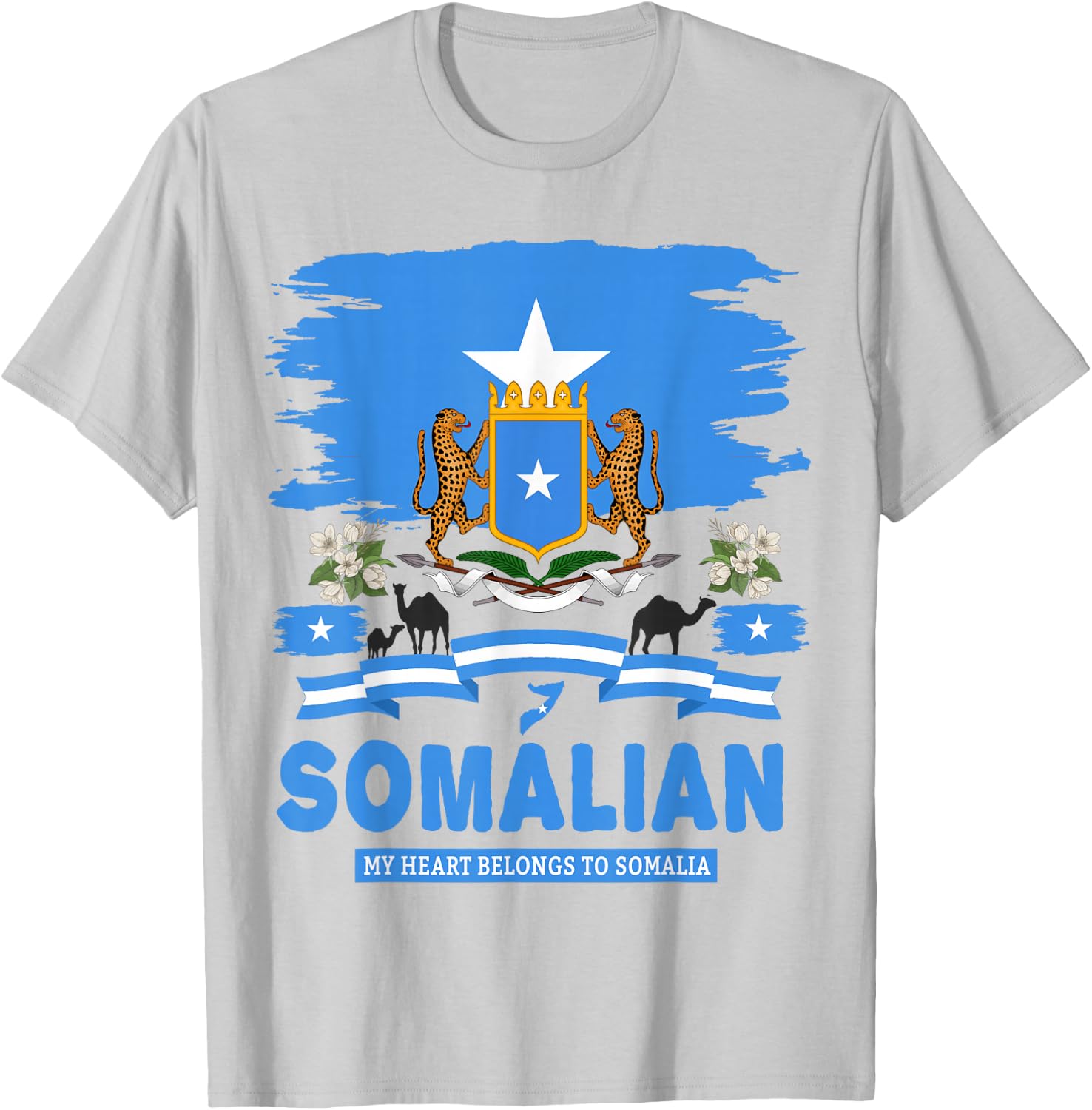 Somalian Flag Heritage Outfit Idea Somalia flag T-Shirt - T-Shirt | Ash