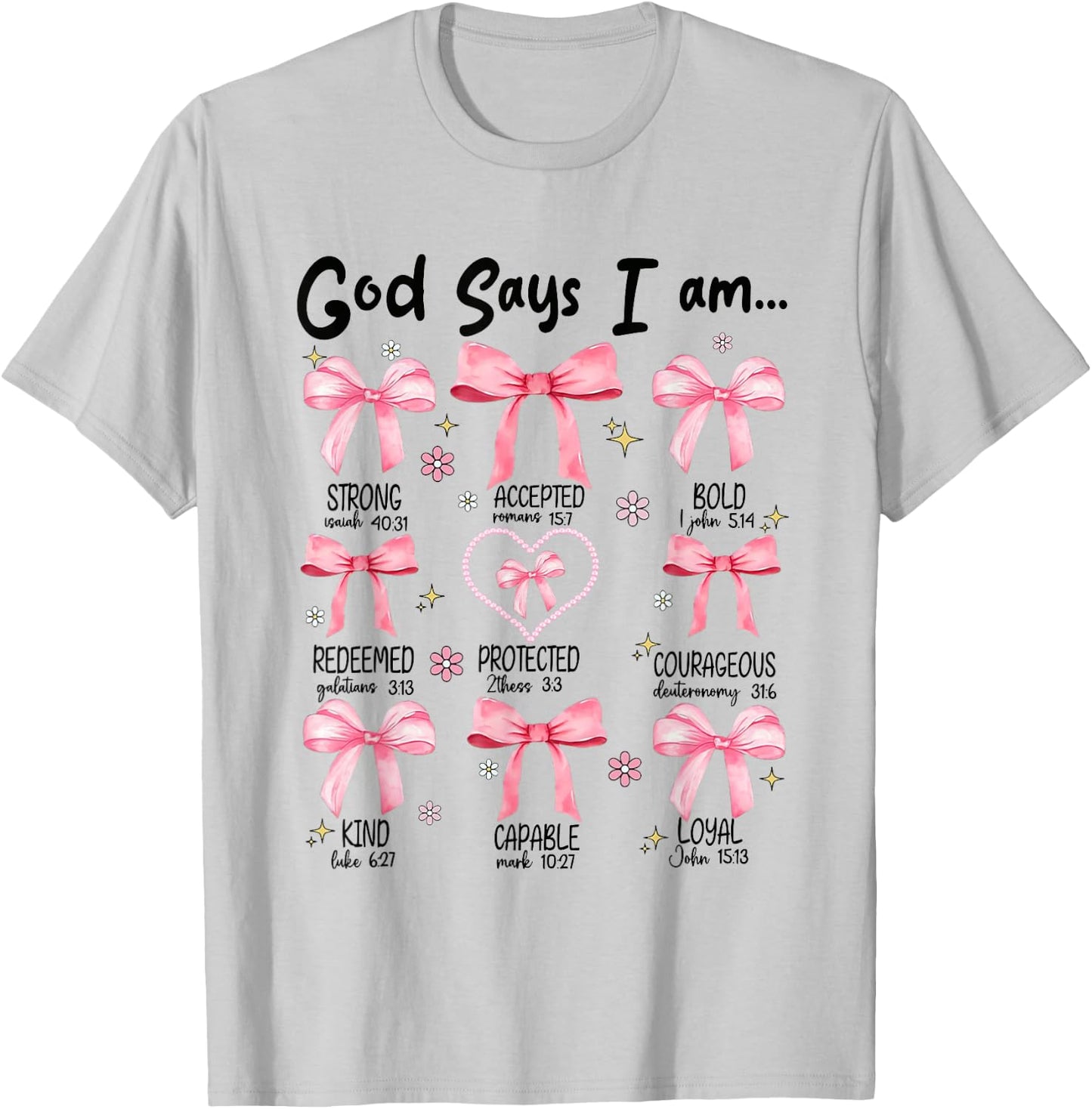 God Says I Am Pink Coquette Christian Jesus Happy Easter Day T-Shirt - T-Shirt | Ash