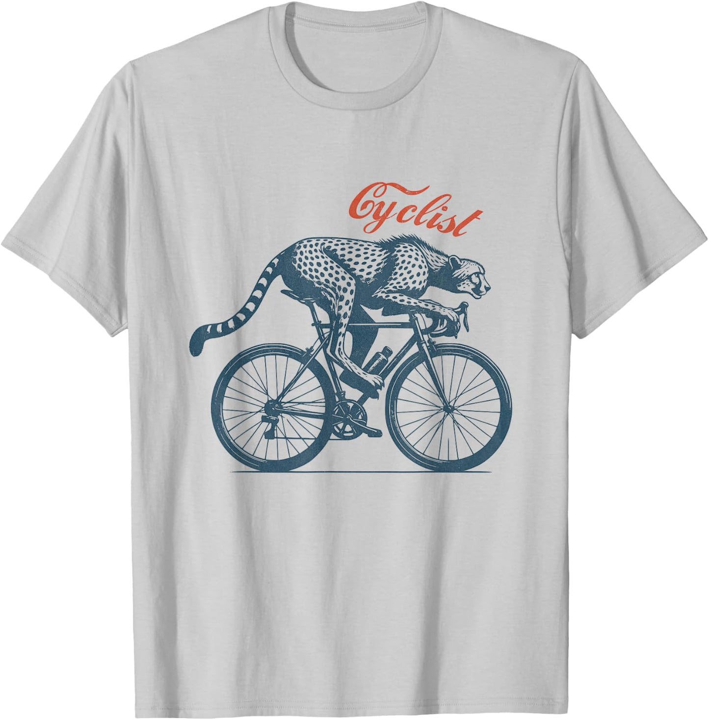 Cycling Cheetah, Cyclist Biking Bicycle Accessories T-Shirt - T-Shirt | Ash