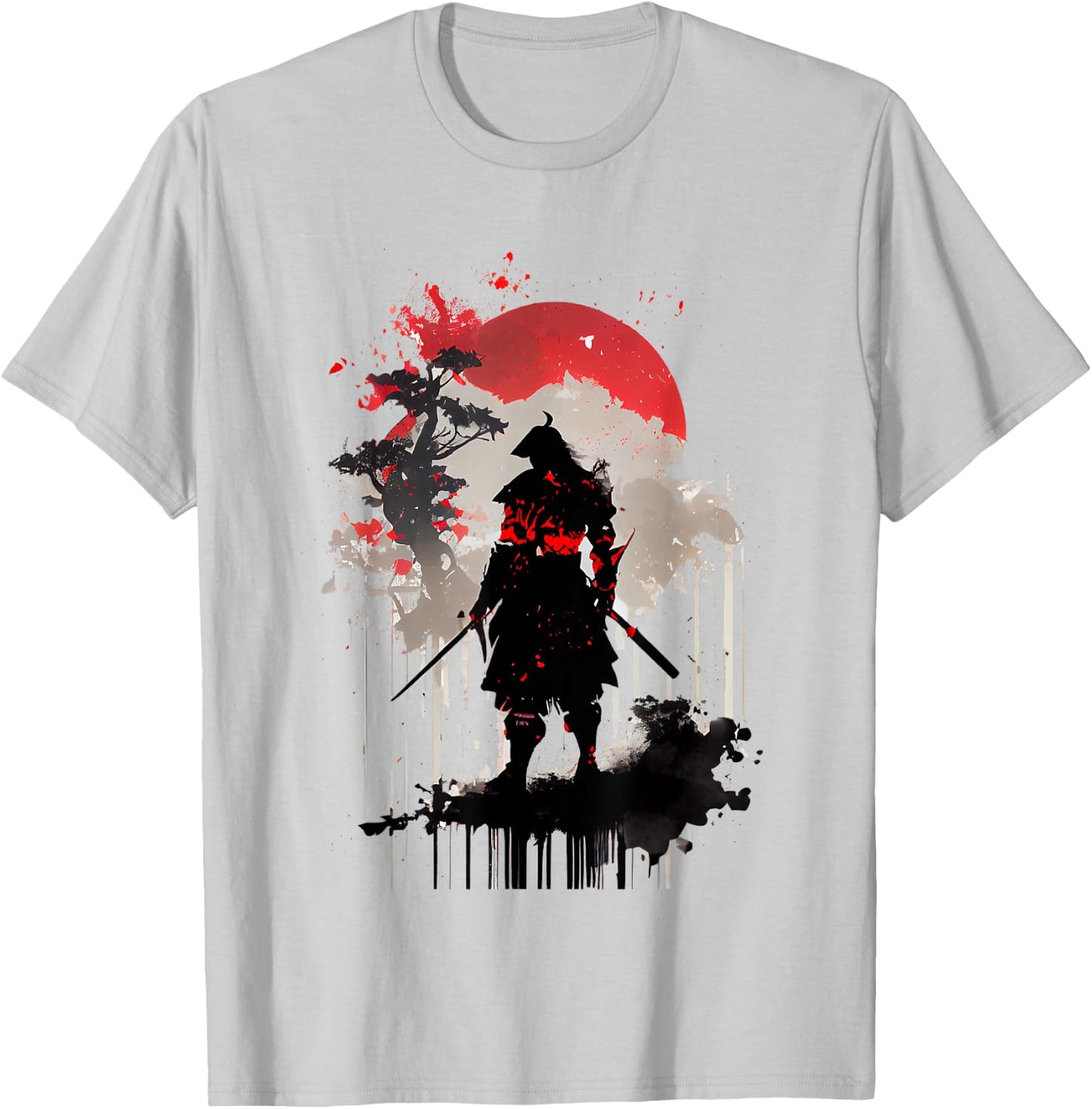 Retro Samurai Warrior Japanese Samurai Ronin , White T-Shirt - T-Shirt | Ash