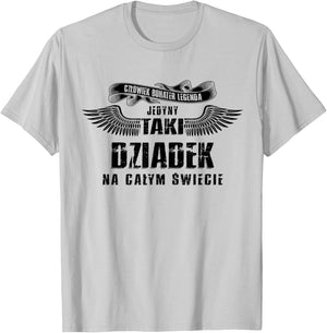 Jedyny Taki Dziadek Prezent dla Dziadka Polska Koszulka , White T-Shirt - T-Shirt | Ash