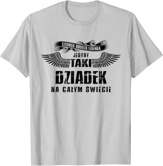 Jedyny Taki Dziadek Prezent dla Dziadka Polska Koszulka , White T-Shirt - T-Shirt | Ash