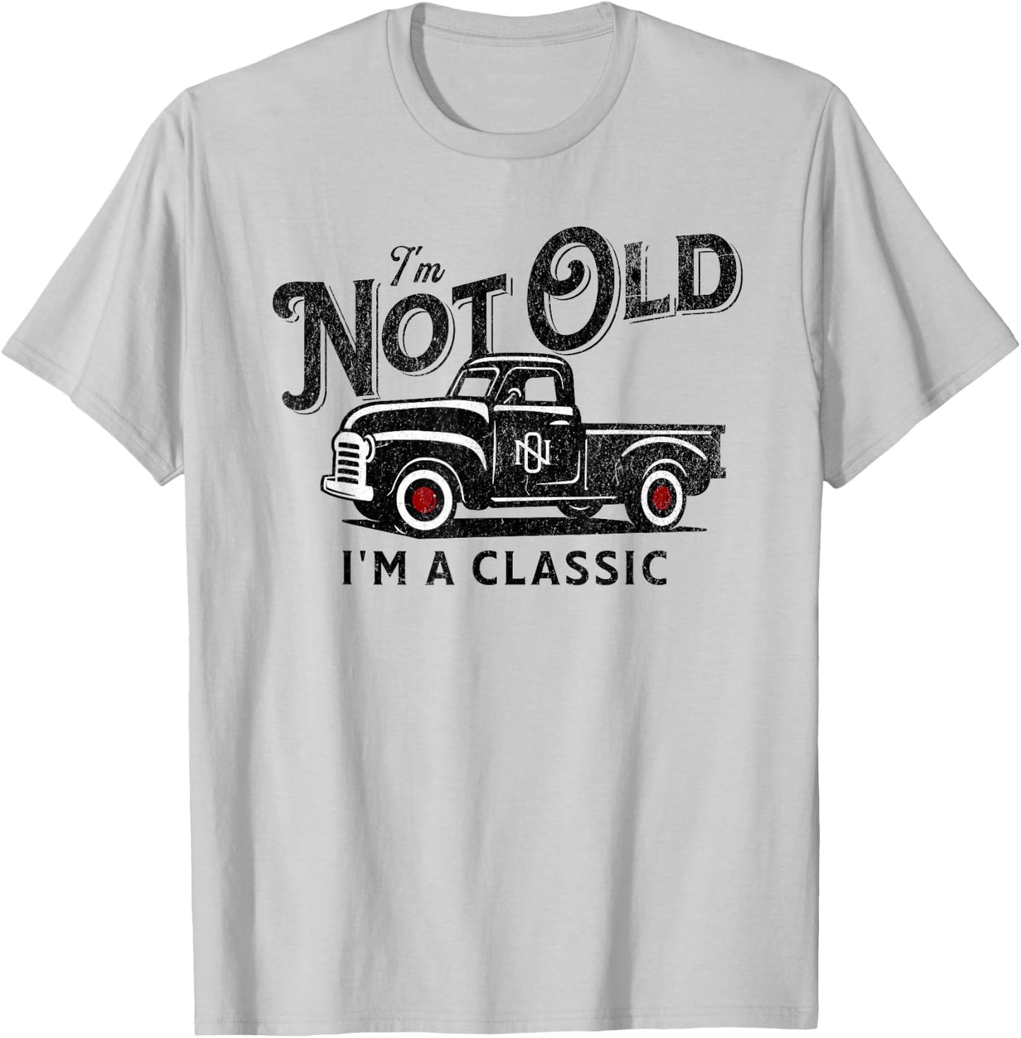 Retro Truck Old Birthday Party Classic Pick-up Funny Birthday Idea Vintage Truck Not Old Classic T-Shirt - T-Shirt | Ash