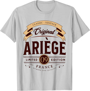Vintage Ariège Department France , grey, S T-Shirt - T-Shirt | Ash