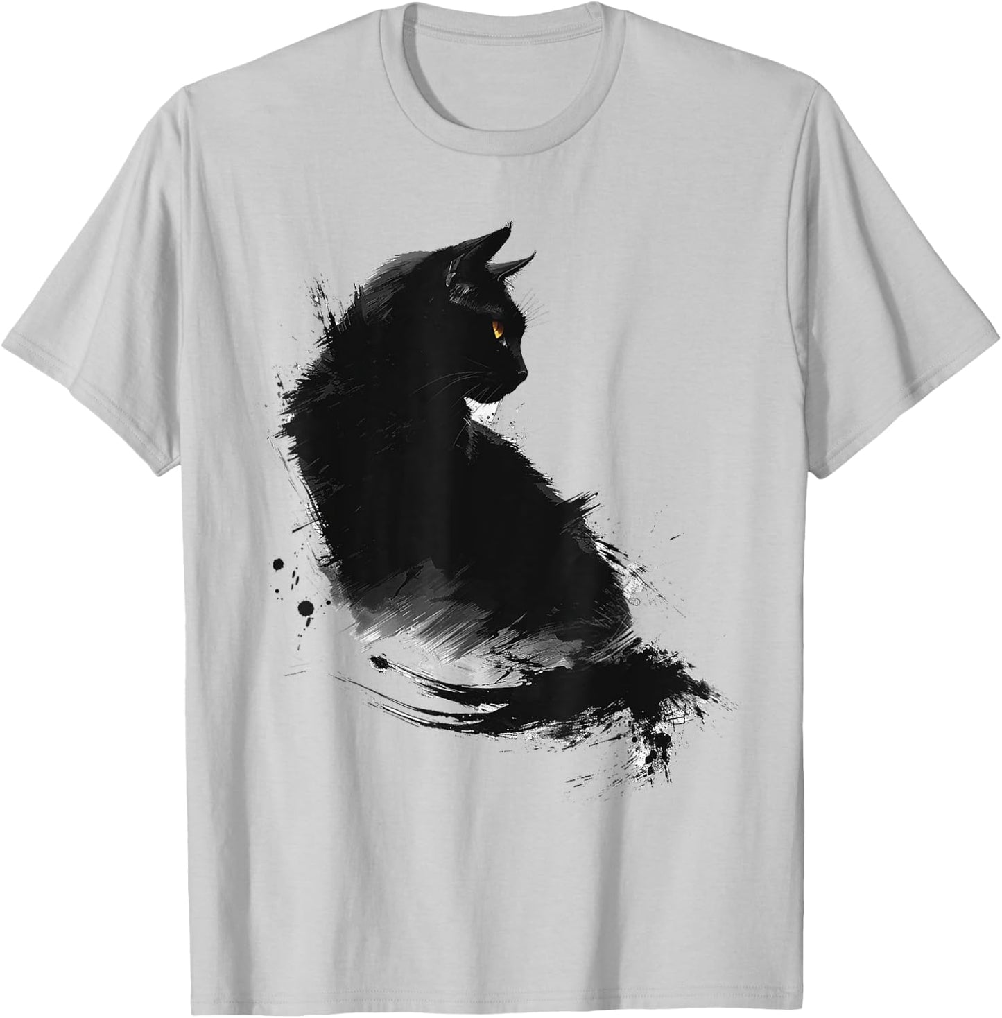Abstract Cat Pattern Drawing Art Animal Cat , white, S T-Shirt - T-Shirt | Ash