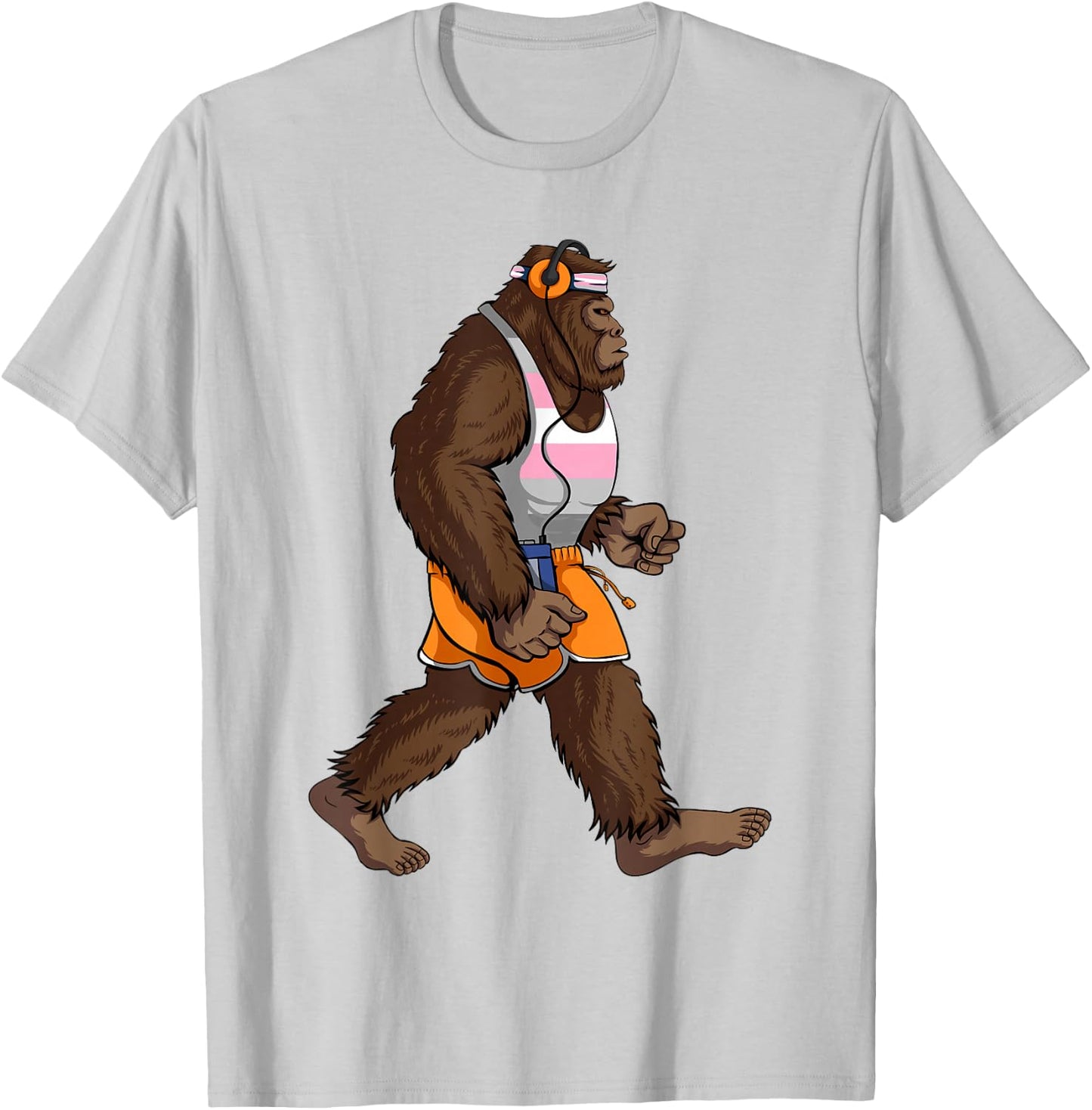 Demigirl Pride Flag Funny Bigfoot Demigirl Flag T-Shirt - T-Shirt | Ash