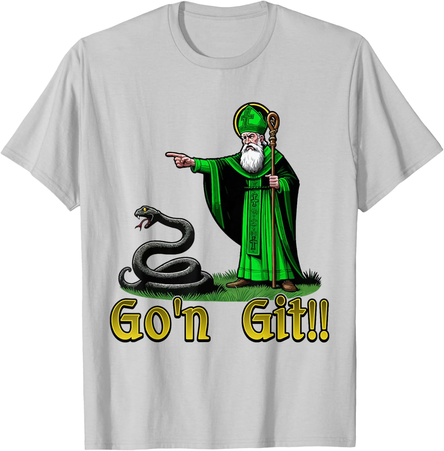 Go'n Git Funny St Patricks Day Snake T-Shirt - T-Shirt | Ash