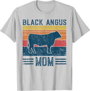 Best Cow Mom Women - Vintage Cattle Black Angus T-Shirt - T-Shirt | Ash