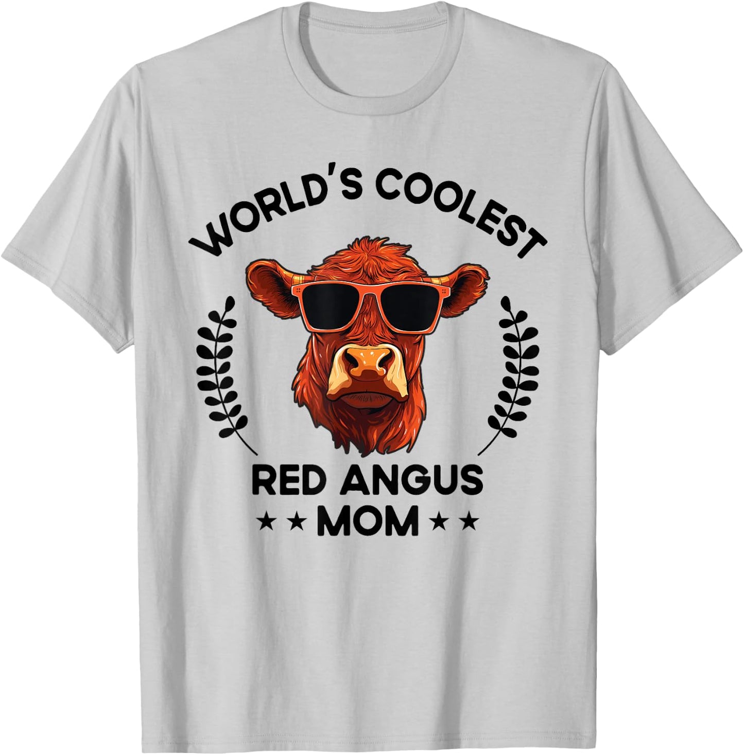 World's Coolest Cow Mom Mama - Women Farmer Red Angus T-Shirt - T-Shirt | Ash