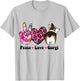 Tie Dye Peace Love Leopard Print Tricolor Corgi Dog Lover T-Shirt - T-Shirt | Ash