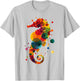 Seahorse Planets Abstract Animal Colourful Art Seahorse , White T-Shirt - T-Shirt | Ash