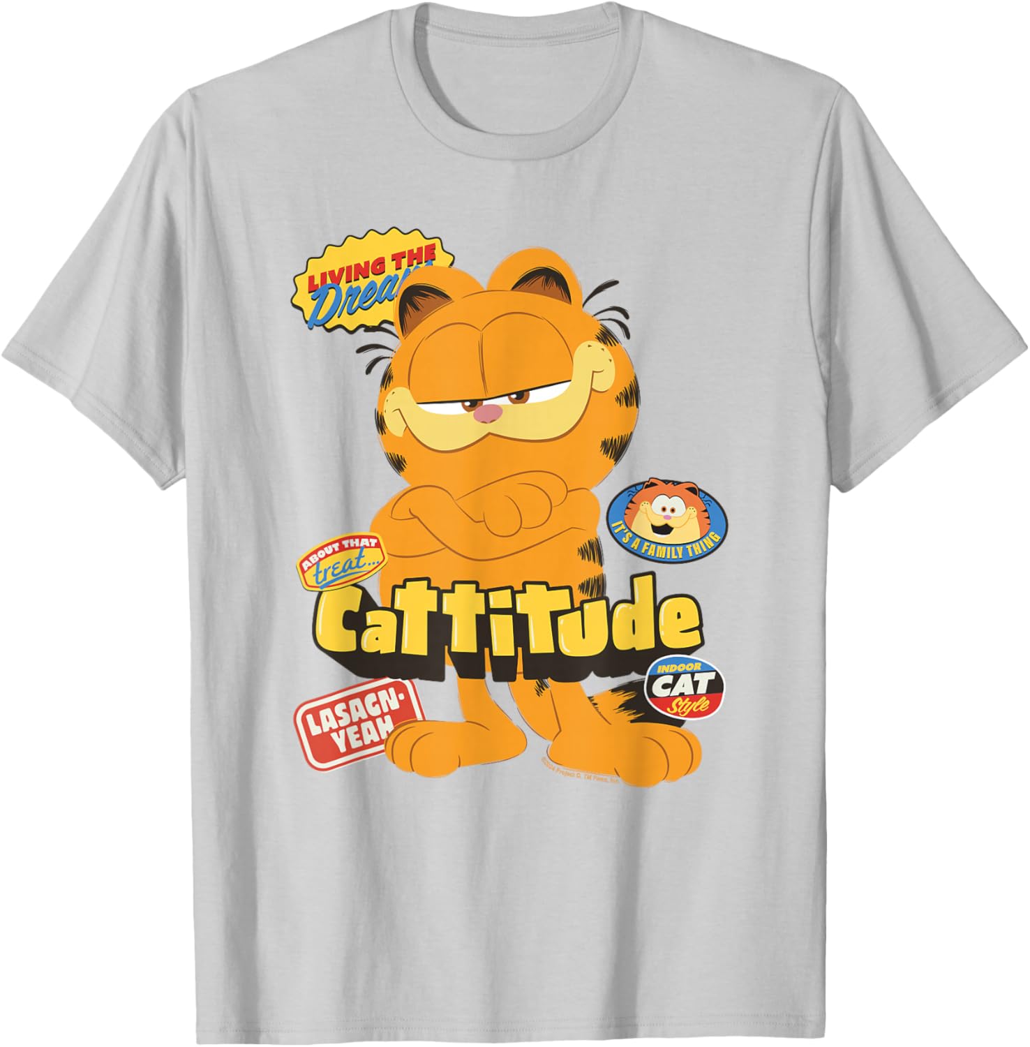 Garfield Cattitude , grey, S T-Shirt - T-Shirt | Ash