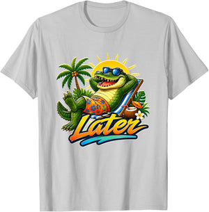 See You Later Teacher Summer Alligator Last Day of School T-Shirt - T-Shirt | Ash