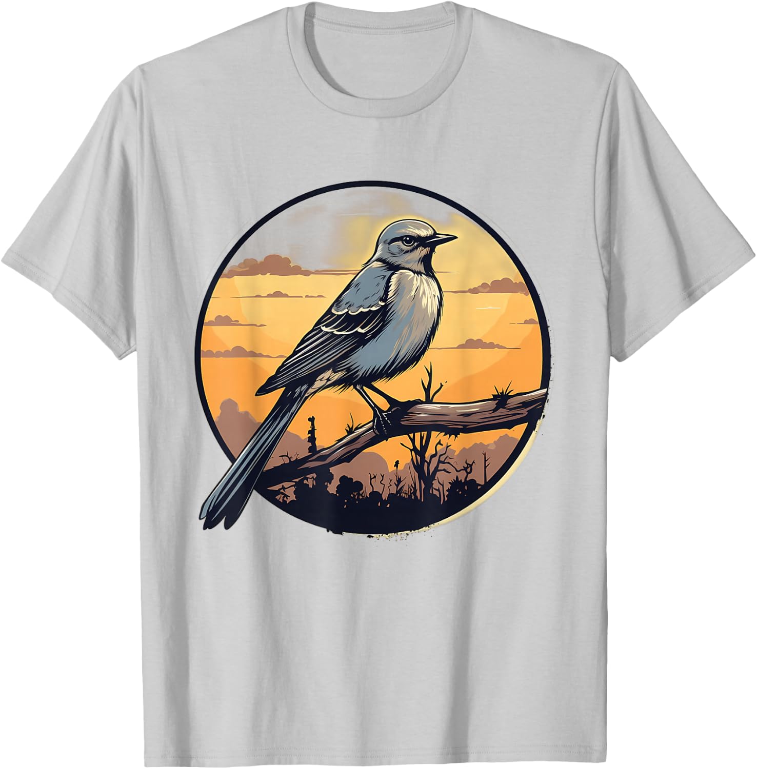 Retro Style Mockingbird T-Shirt - T-Shirt | Ash