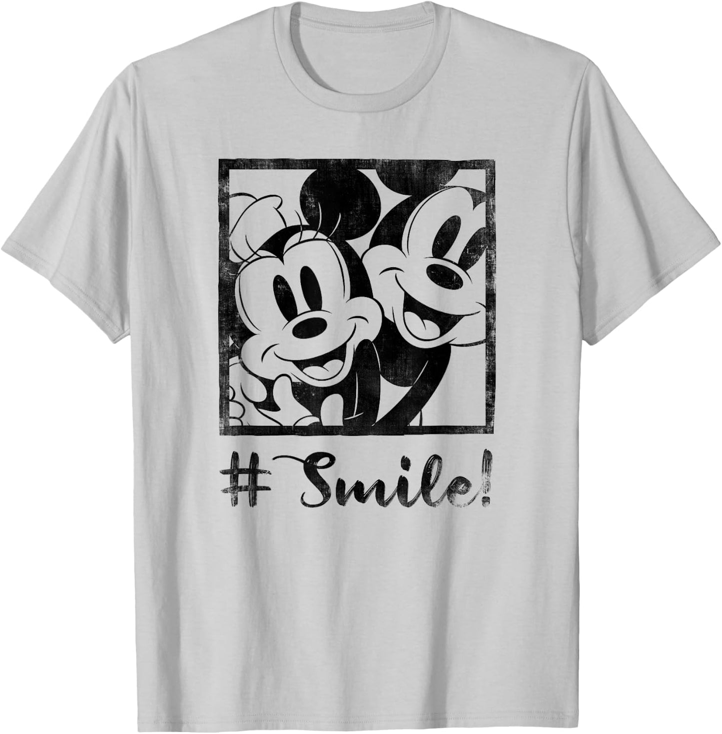 Disney Mickey Mouse Minnie Hashtag Smile T-Shirt - T-Shirt | Ash