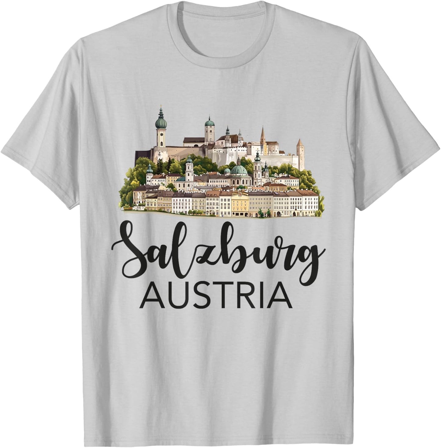 Salzburg Austria Souvenir Men Women Reminder Retro Vacation T-Shirt - T-Shirt | Ash