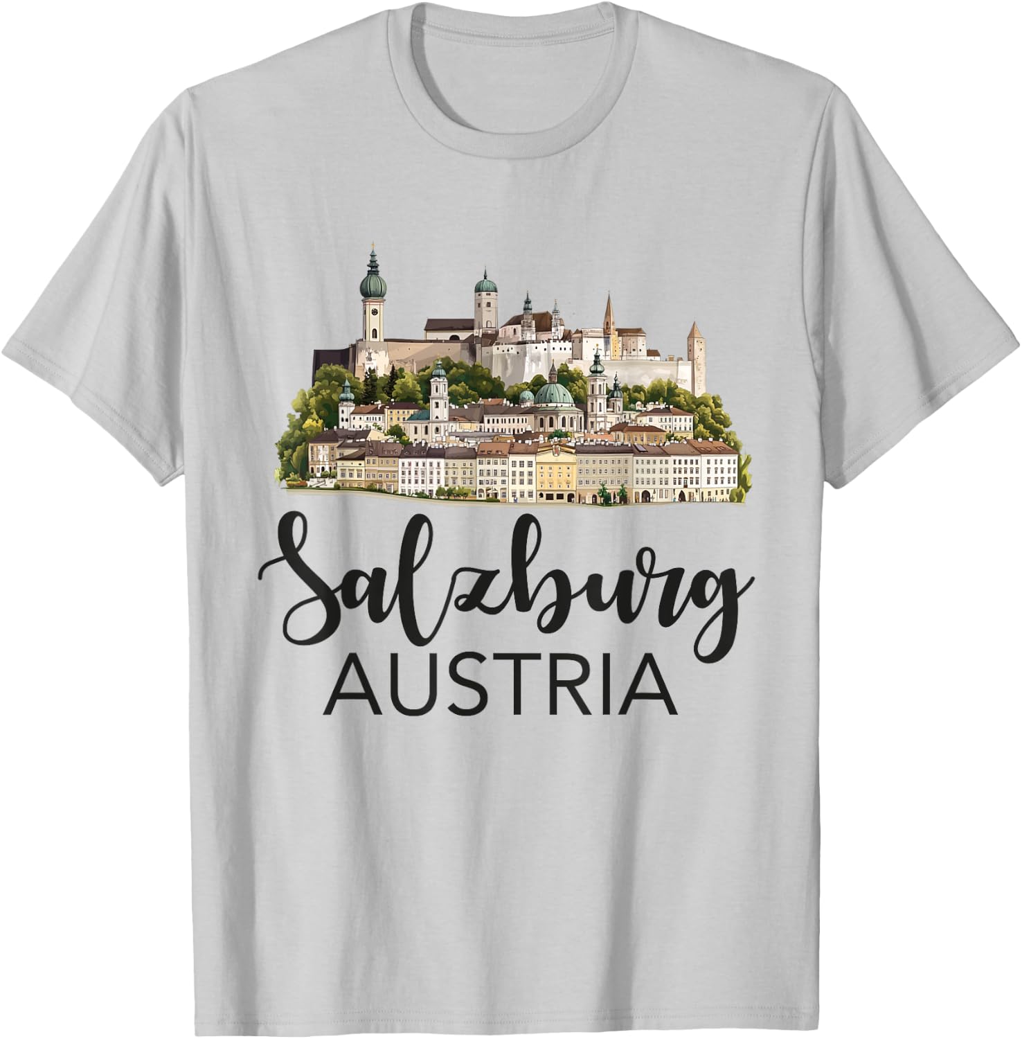 Salzburg Austria Souvenir Men Women Reminder Retro Vacation T-Shirt - T-Shirt | Ash