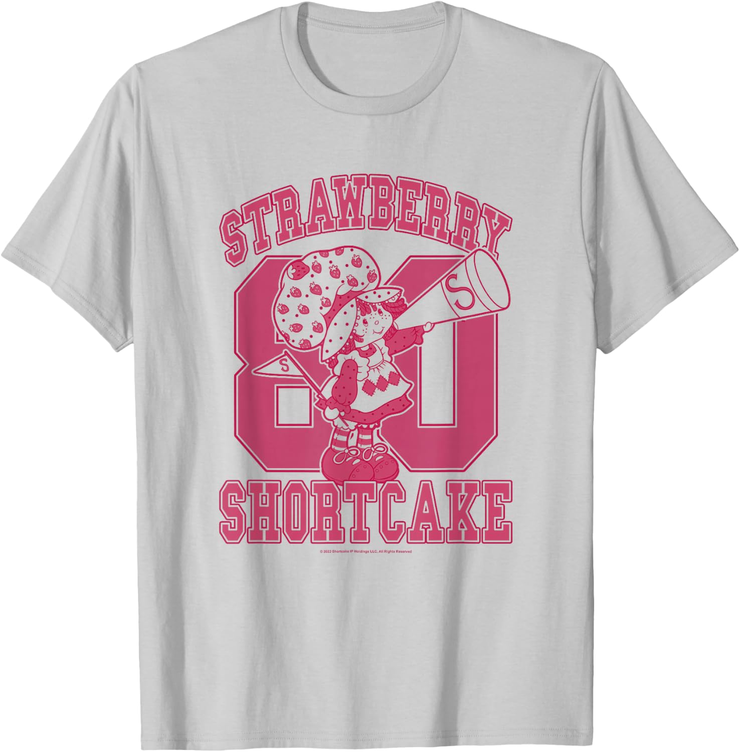 Strawberry Shortcake Eighties Bold Pink Collegiate Cutie Pie T-Shirt - T-Shirt | Ash