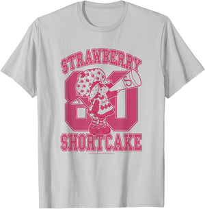 Strawberry Shortcake Eighties Bold Pink Collegiate Cutie Pie T-Shirt - T-Shirt | Ash