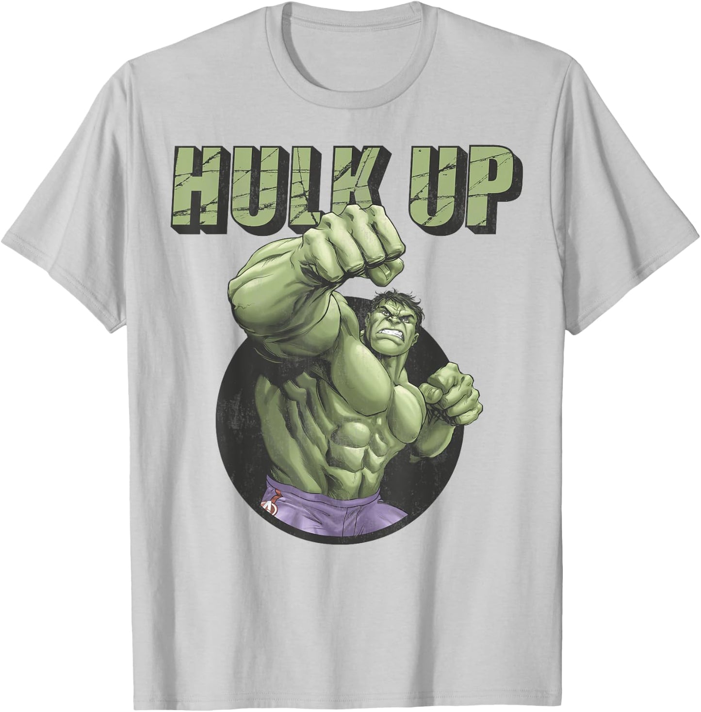 Marvel Logo Hulk Up Bulk Up Bulk Up Kids T-Shirt - T-Shirt | Ash