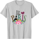 Paris Eiffelturm Baskenmütze Mädchen Leopardenmuster T-Shirt - T-Shirt | Ash