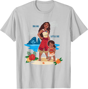 Disney Moana 2 Big Sis Little Sis Oceania Tropical Duo T-Shirt - T-Shirt | Ash