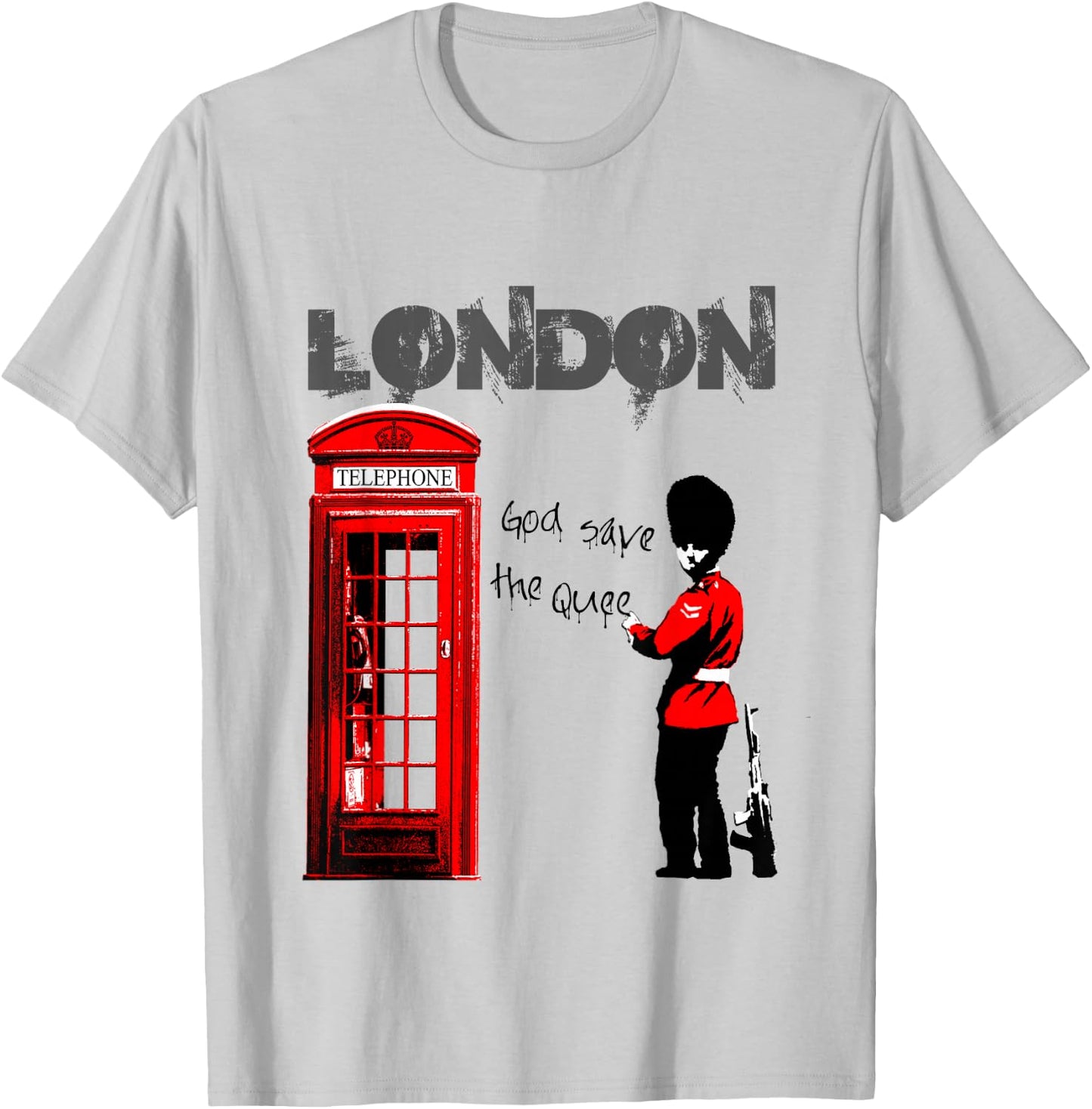 London Banksy Gott schütze die Königin T-Shirt - T-Shirt | Ash