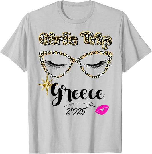 Girls Trip Greece 2025 Shirts Weekend Birthday Squad T-Shirt - T-Shirt | Ash