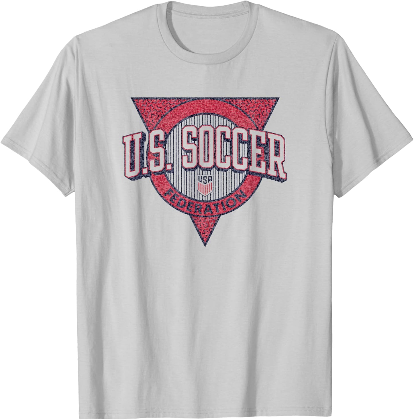 U.S. Soccer Retro Triblock White USMNT Officially Licensed T-Shirt - T-Shirt | Ash