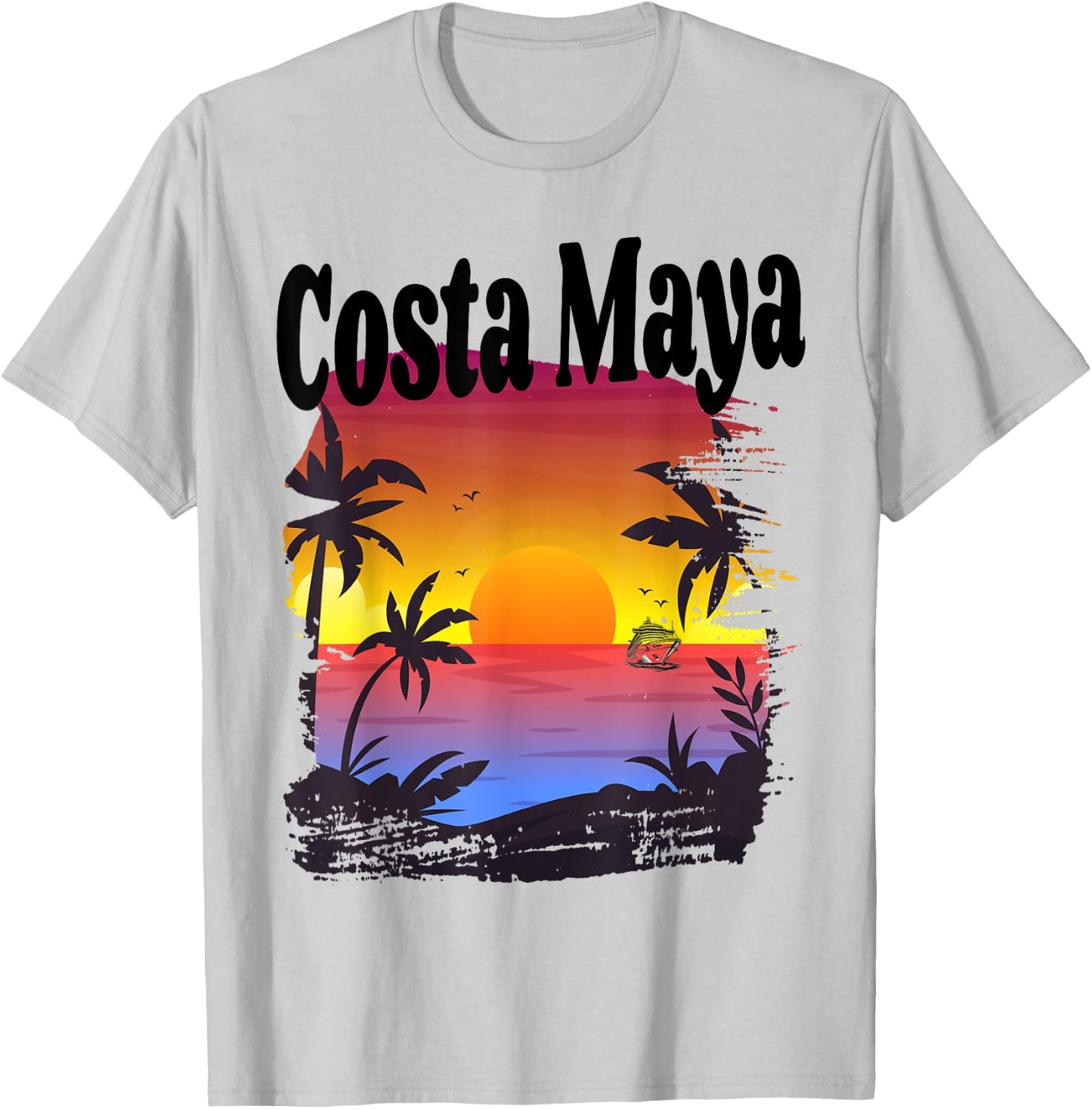 Costa Maya Caribbean Cruise Ship Beach Vacation Getaway T-Shirt - T-Shirt | Ash