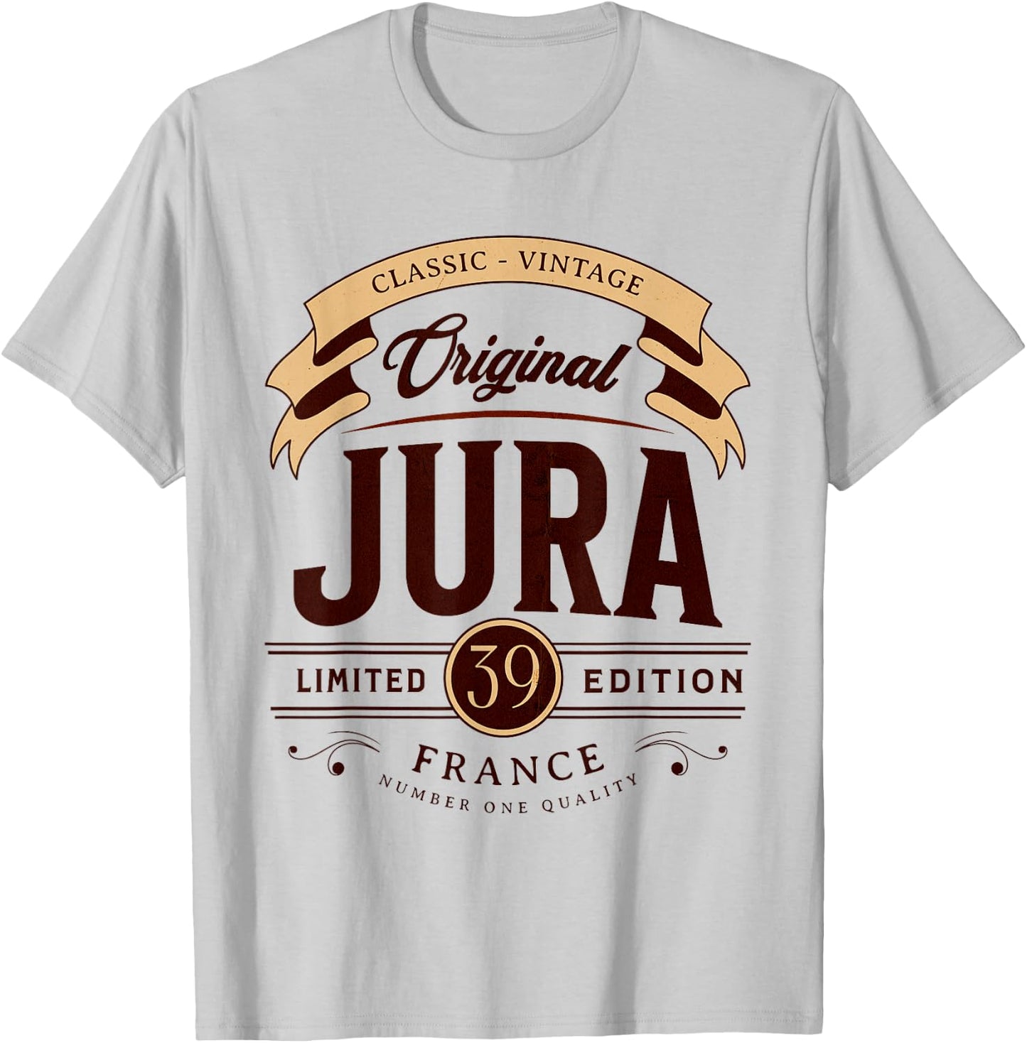 Vintage Jura Department France , grey, S T-Shirt - T-Shirt | Ash