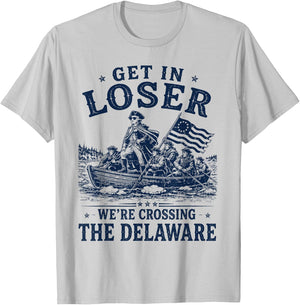 Funny 4th of July Loser, Crossing The Delaware Patriotic Men T-Shirt - T-Shirt | Ash