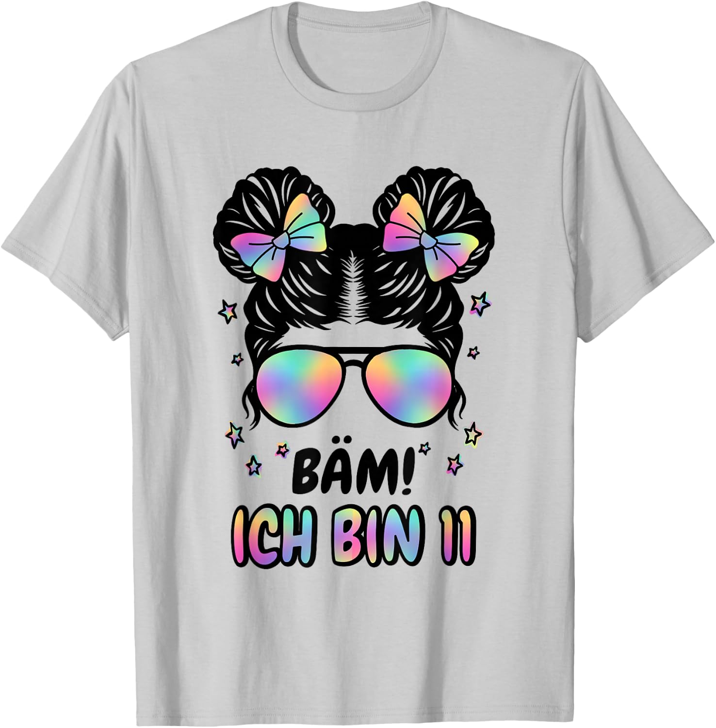 11. Geburtstag Mädchen Messy Bun Bäm! Ich Bin Elf T-Shirt - T-Shirt | Ash