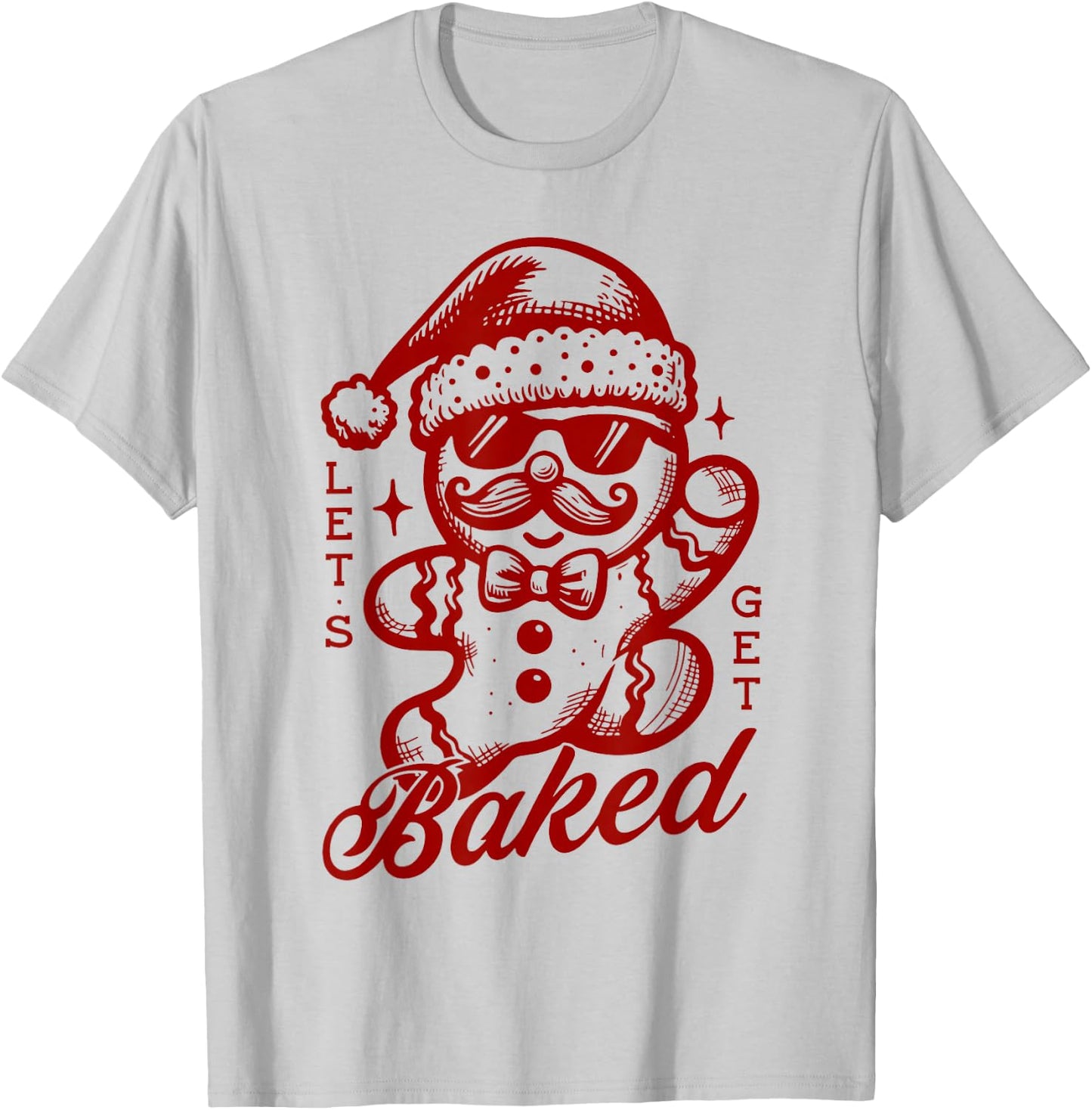 Vintage Let's Get Baked Christmas Matching Family Pajama T-Shirt - T-Shirt | Ash