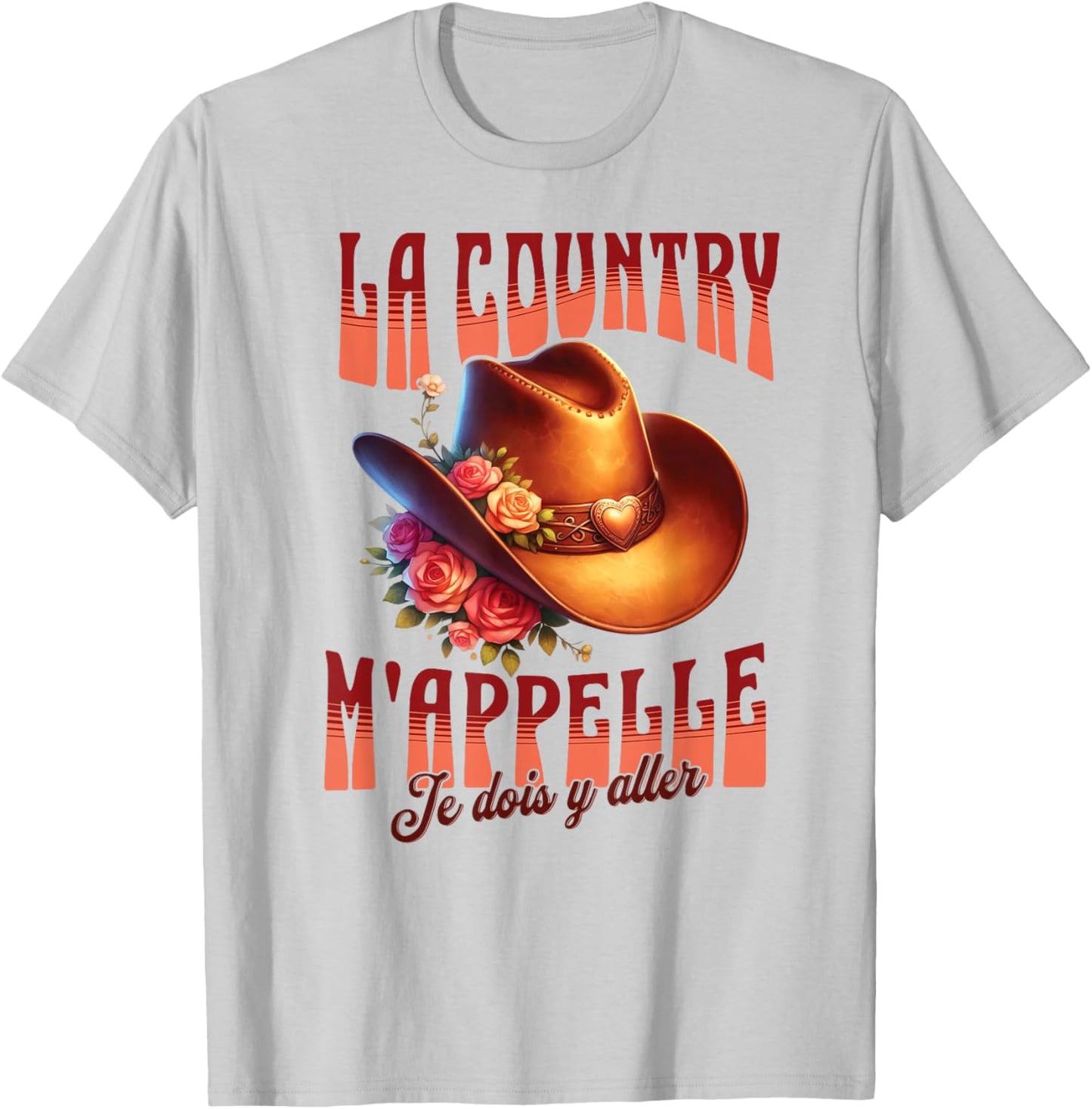 Country Dance Calls Me Flower Hat American Spirit , white, S T-Shirt - T-Shirt | Ash
