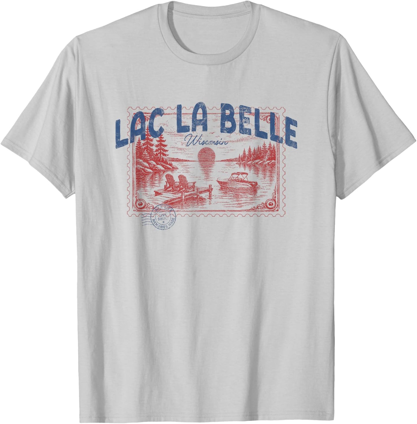 Lac La Belle Wisconsin Outdoors Vintage T-Shirt - T-Shirt | Ash