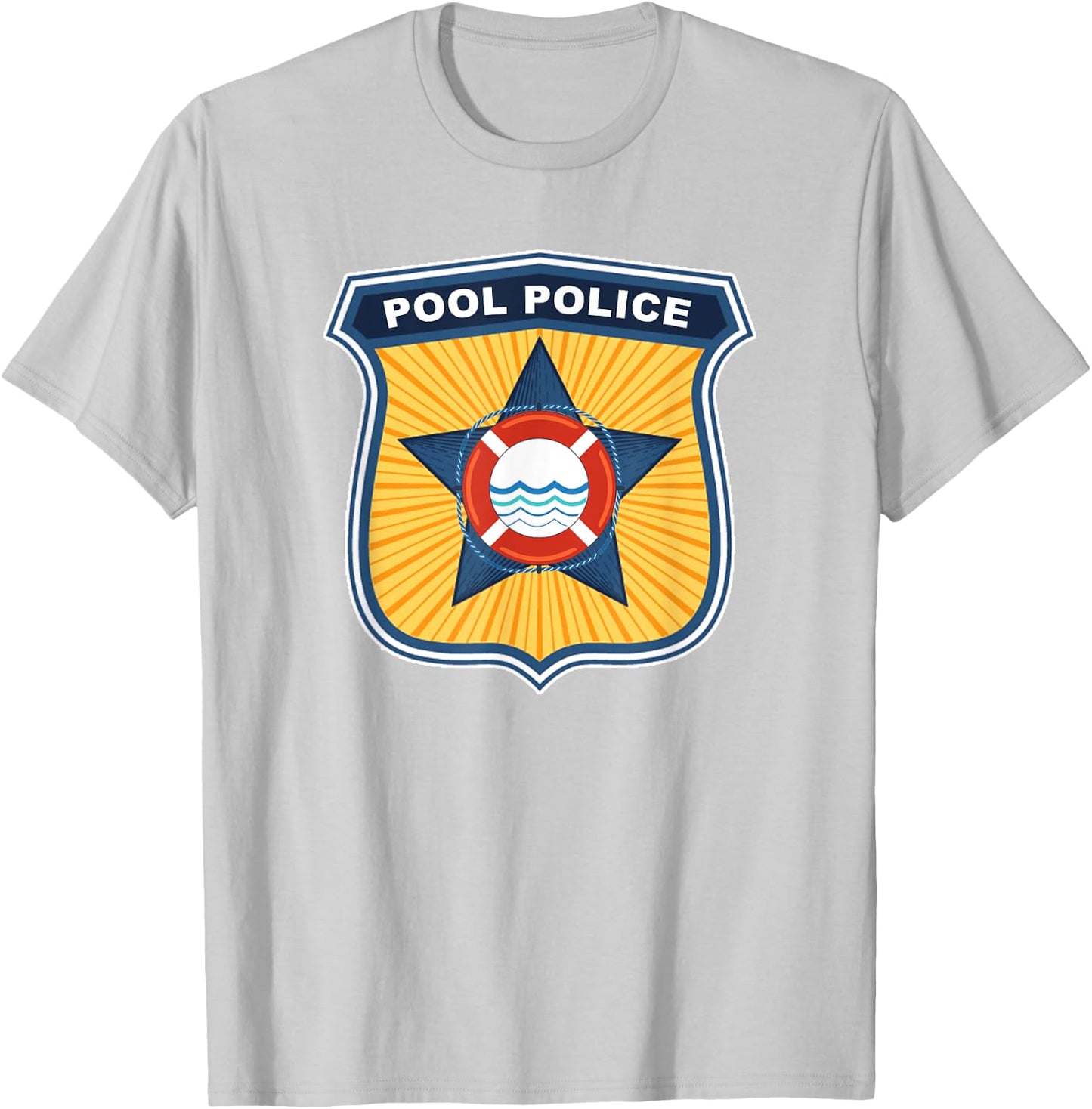 Funny Pool Police Cabana Boy Funny Lifeguards Squad Summer T-Shirt - T-Shirt | Ash