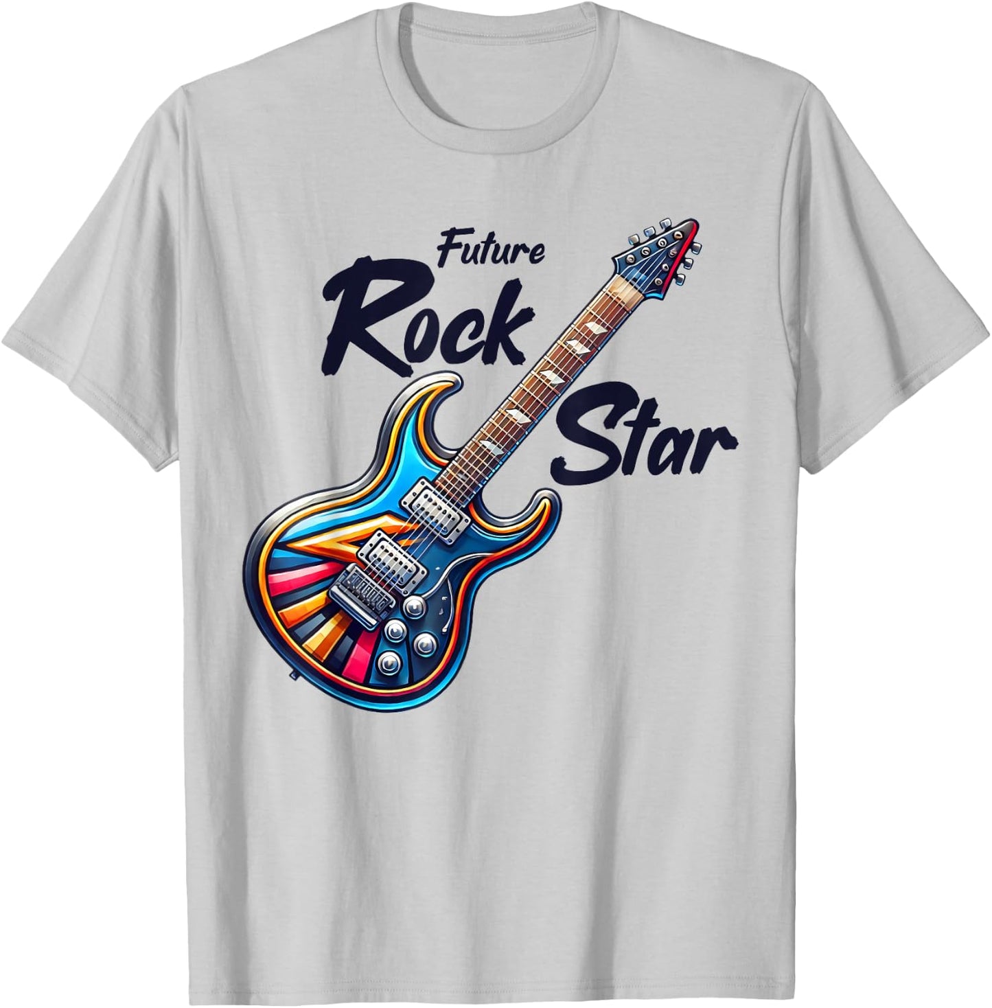 Future Rock Star, Guitar Band, Funny Rock, Girls Boys Kids T-Shirt - T-Shirt | Ash