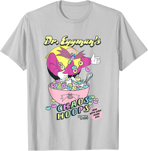 Sonic The Hedgehog Dr. Eggman's Chaos Hoops Cereal Retro T-Shirt - T-Shirt | Ash