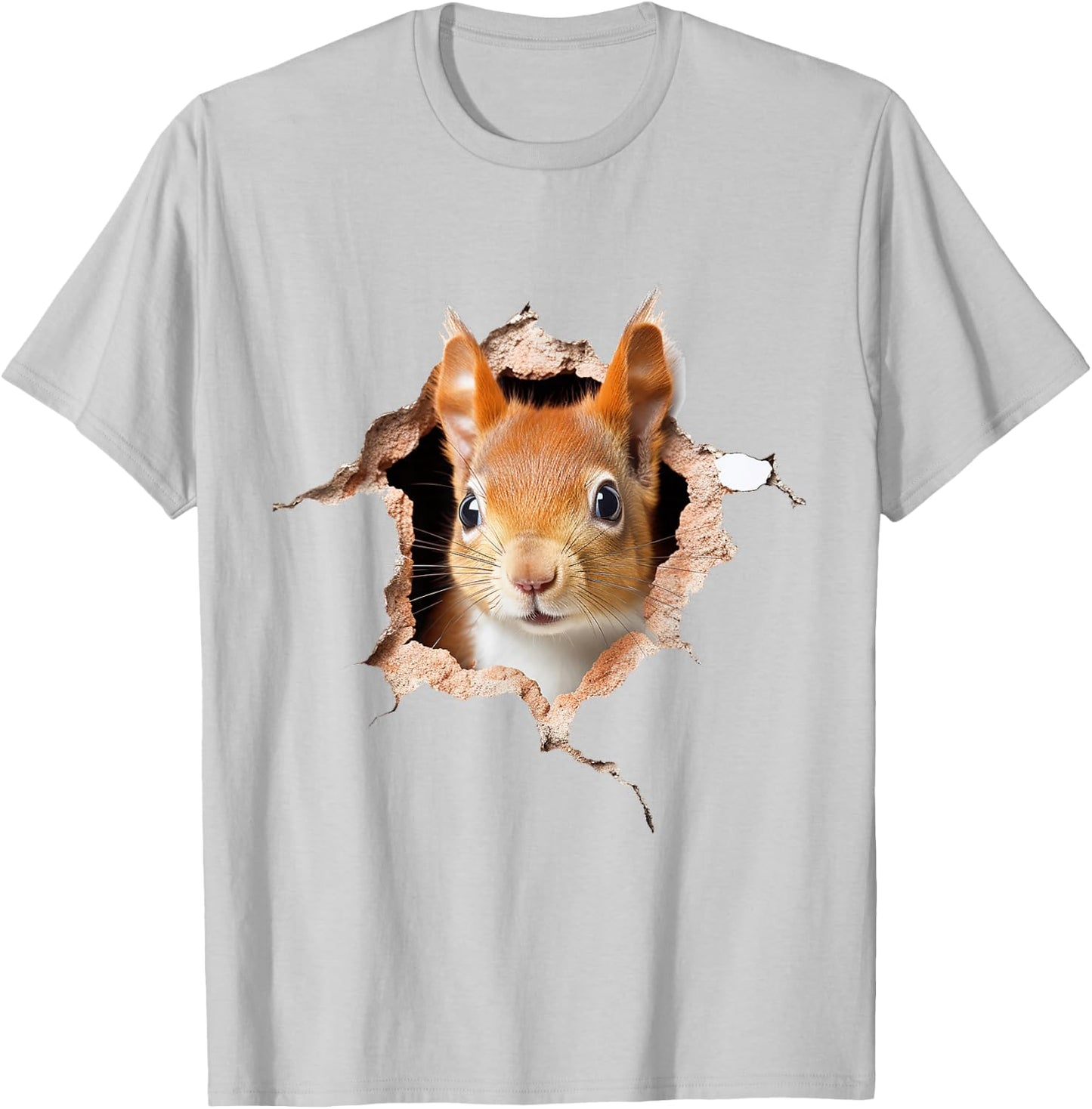 Squirrel Pattern Animal Print Drawing Art Cute Squirrel , white, S T-Shirt - T-Shirt | Ash