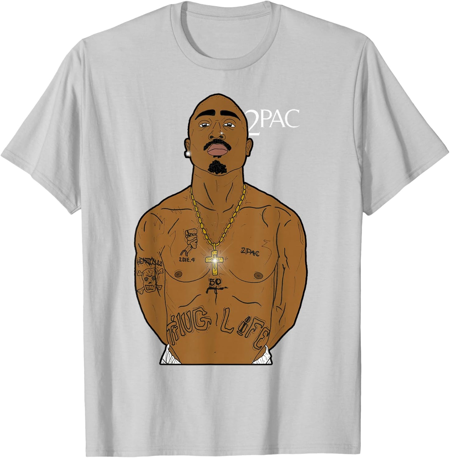 Official Tupac Exclusive Thug Life T-Shirt - T-Shirt | Ash