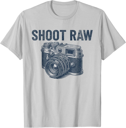 Shoot Raw Vintage Camera Photographer Retro Men's Camera
