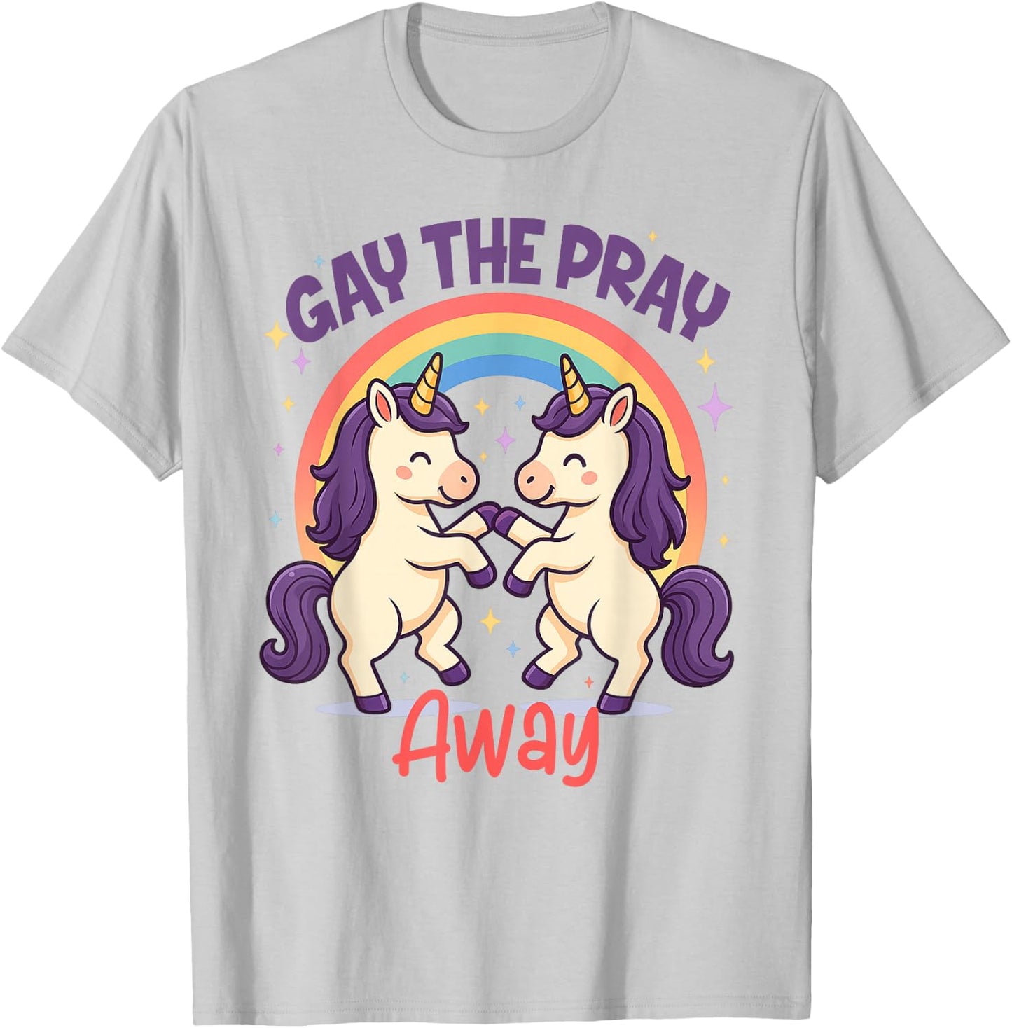 LGBT Pride Month LGBTQ Unicorn Rainbow Gay The Pray Away T-Shirt - T-Shirt | Ash