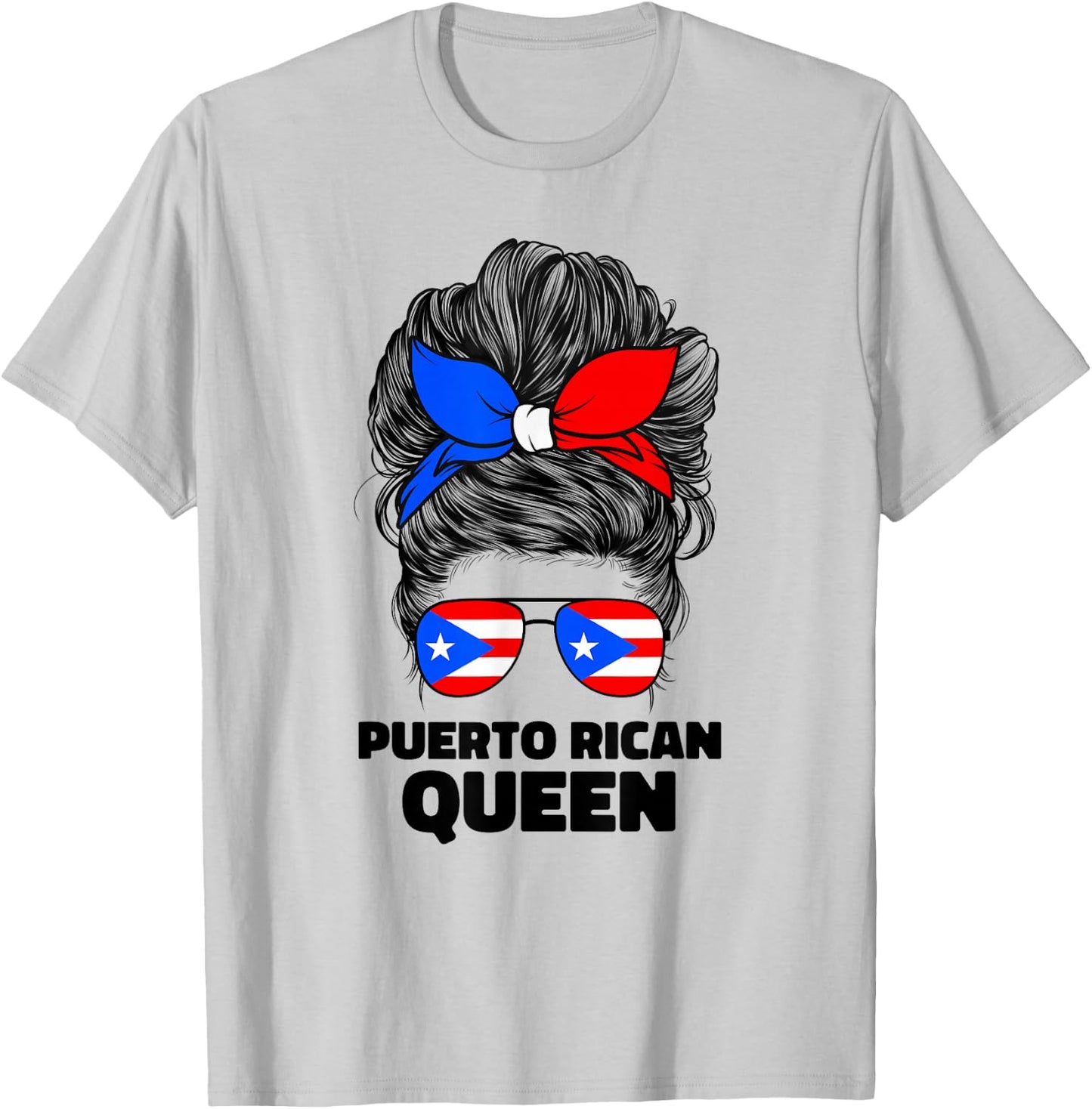 Puerto Rican Queen Boricua Puerto Rico PR Flag T-Shirt - T-Shirt | Ash
