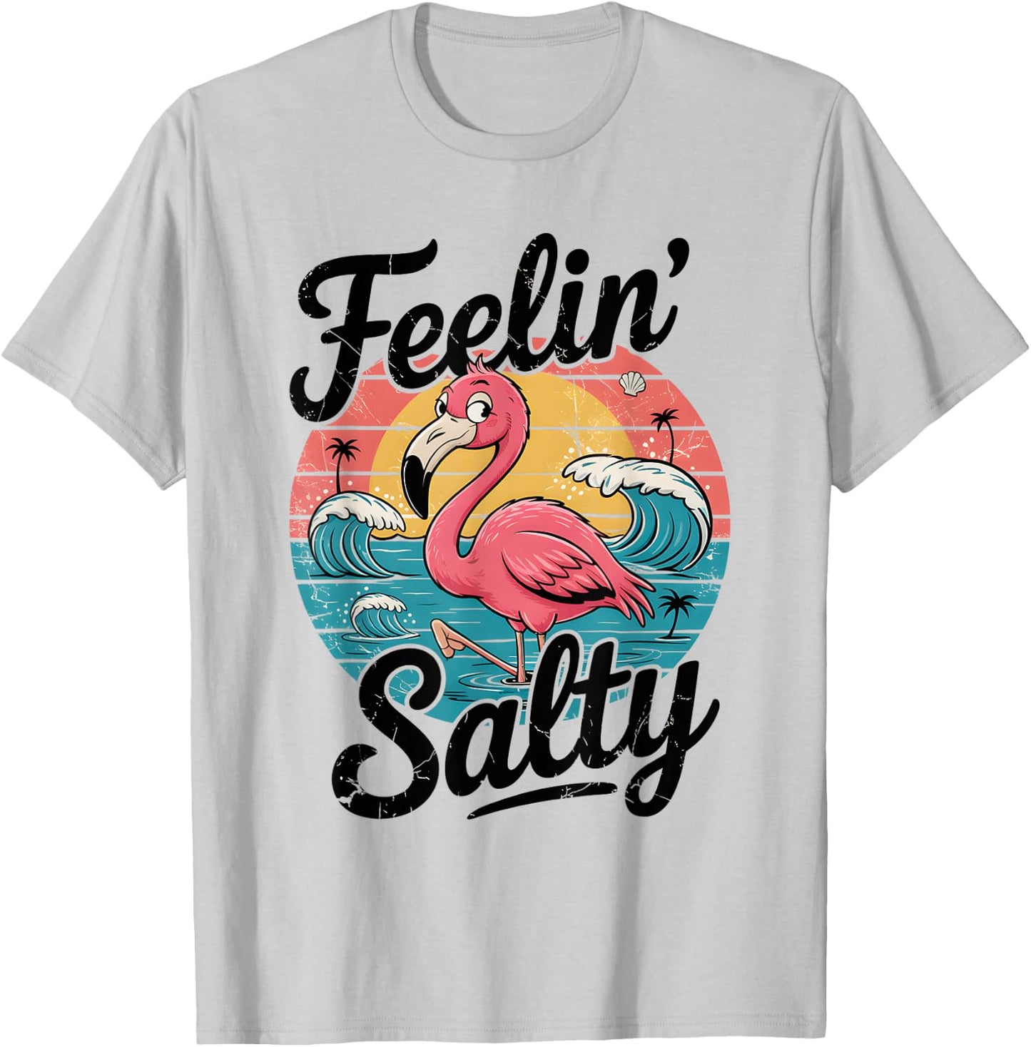 Funny Feelin Salty Beach Summer Vacation Vintage 70's Retro T-Shirt - T-Shirt | Ash