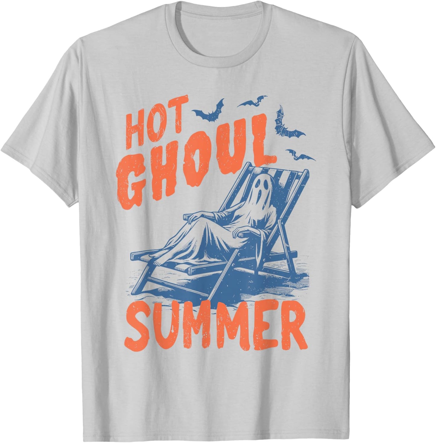 Retro Hot Ghoul Summer Summerween Ghost Halloween T-Shirt - T-Shirt | Ash
