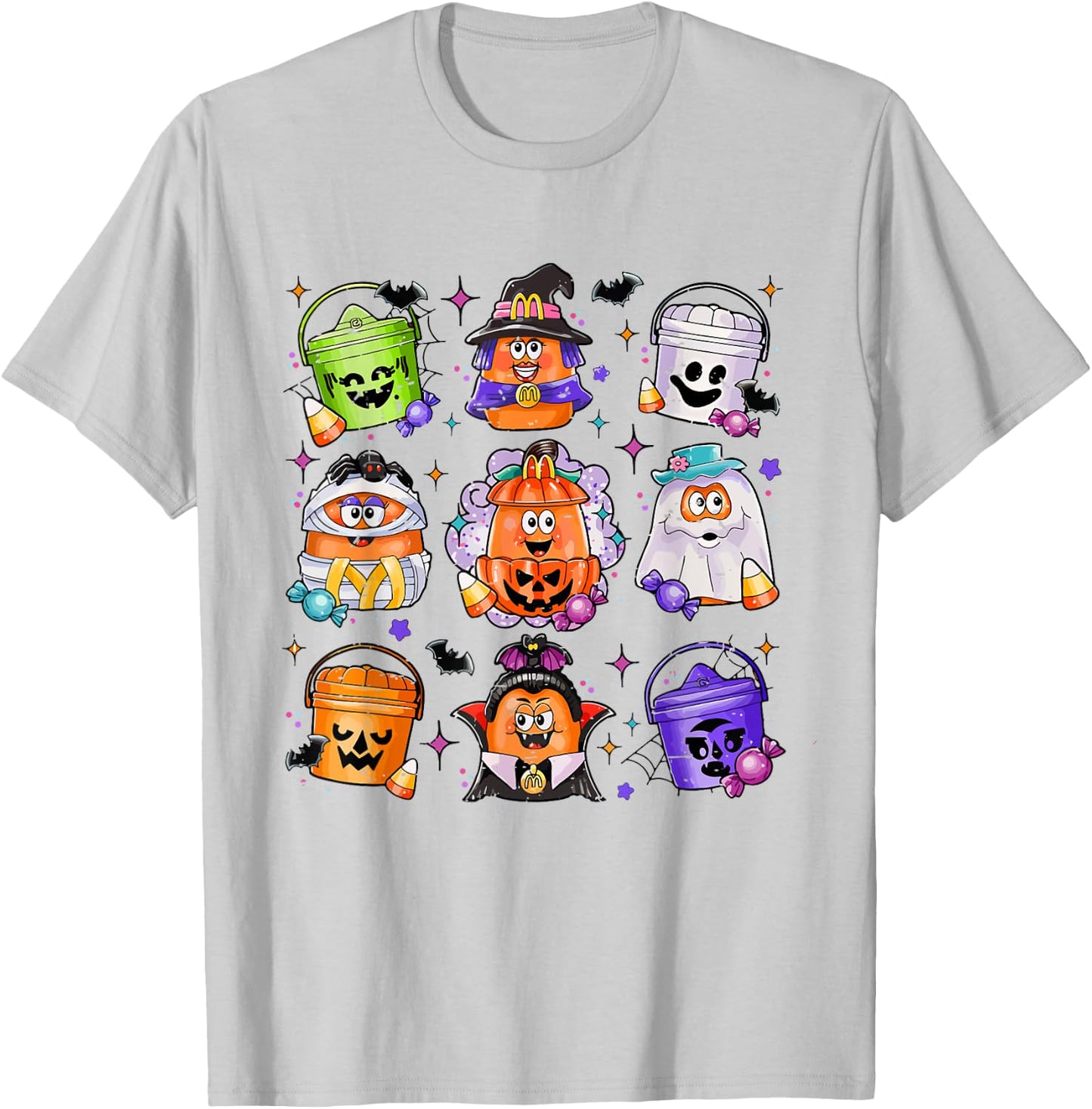 Vintage Funny Halloween Pumpkin Spooky Nuggets Chicken Cute T-Shirt - T-Shirt | Ash